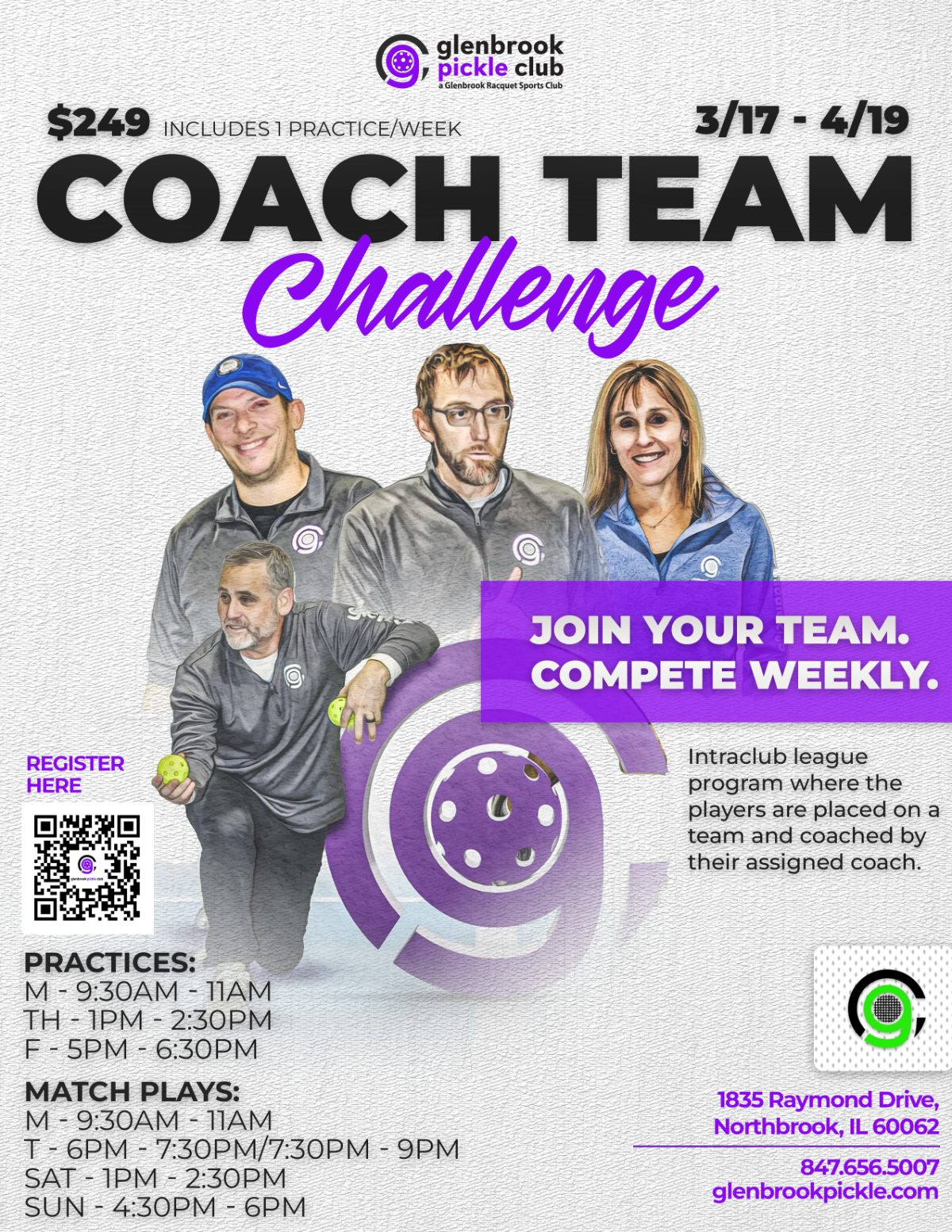 Glenbrook Pickle Club Coach Team Challenge in-house league